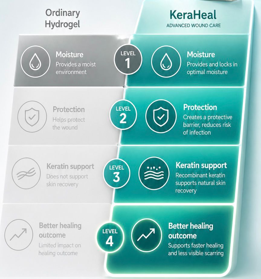 KeraHeal compared with ordinary hydrogel